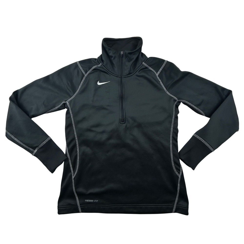 Nike Therma-Fit 1/2 Zip Thermal Running Top Womens Small Black Stretch